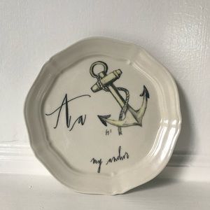 Anthropologie monogram plate “A” my anchor